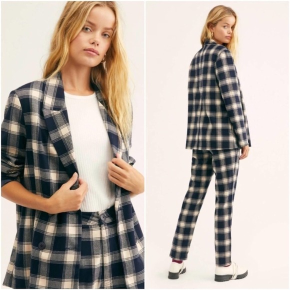 2 PC SET - Rolla’s Horizon Check Blazer and Pant Suit Set - Picture 2 of 12